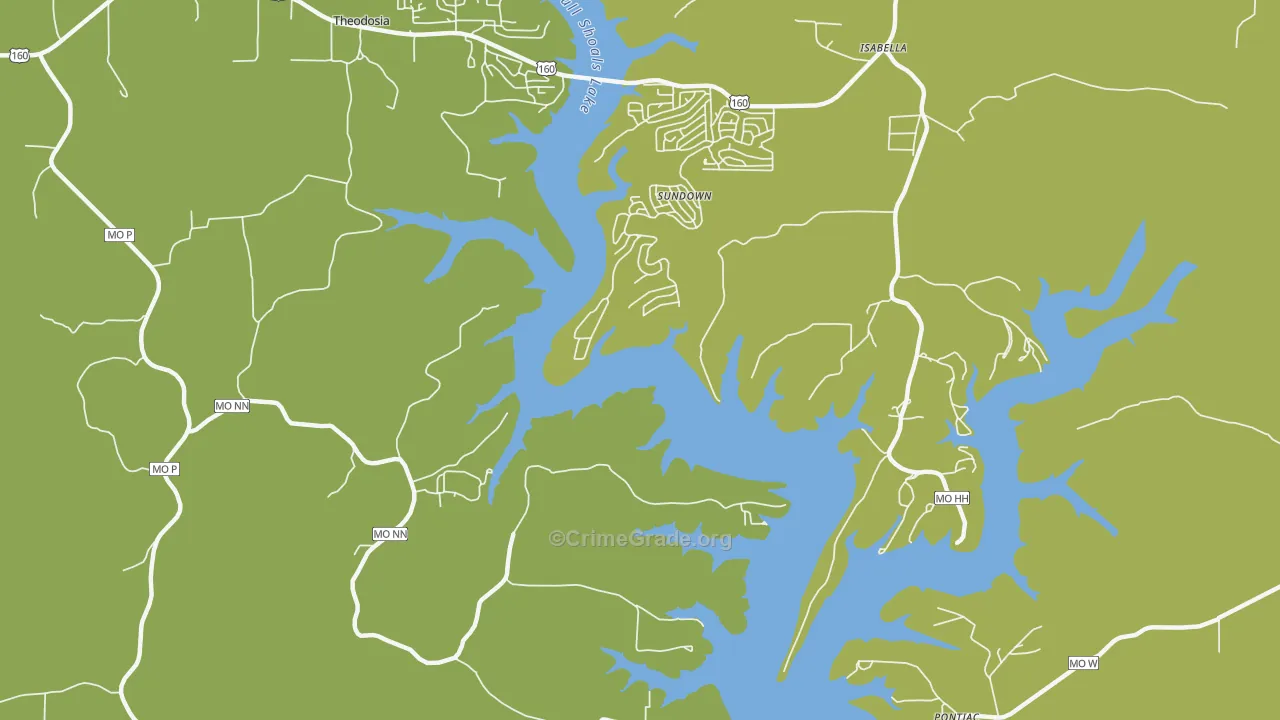 Sundown, MO Map of Murder Rates