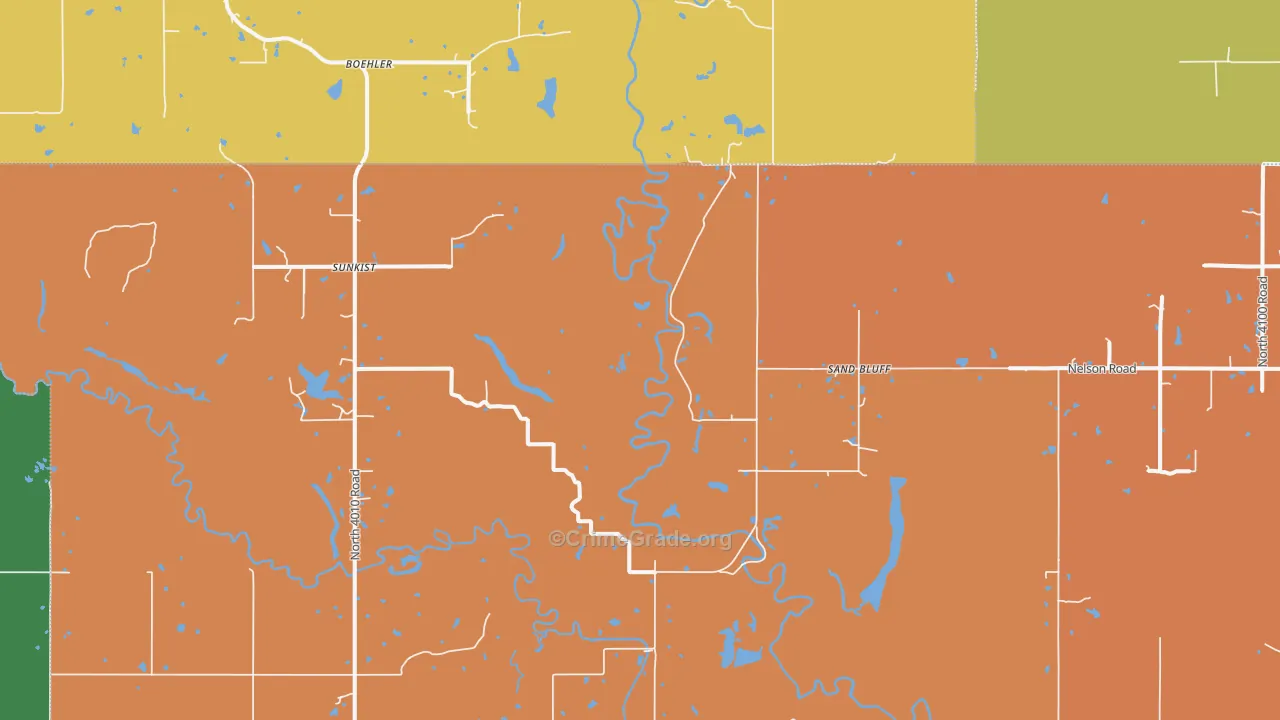 Sunkist, OK Map of Murder Rates