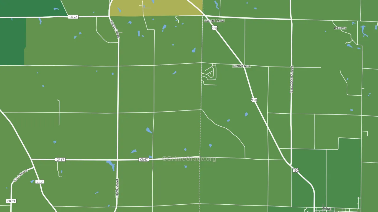 Sunny Hill Estates, IL Map of Murder Rates