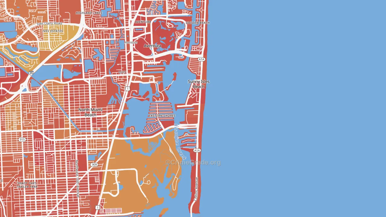 Sunny Isles Beach, FL Map of Murder Rates