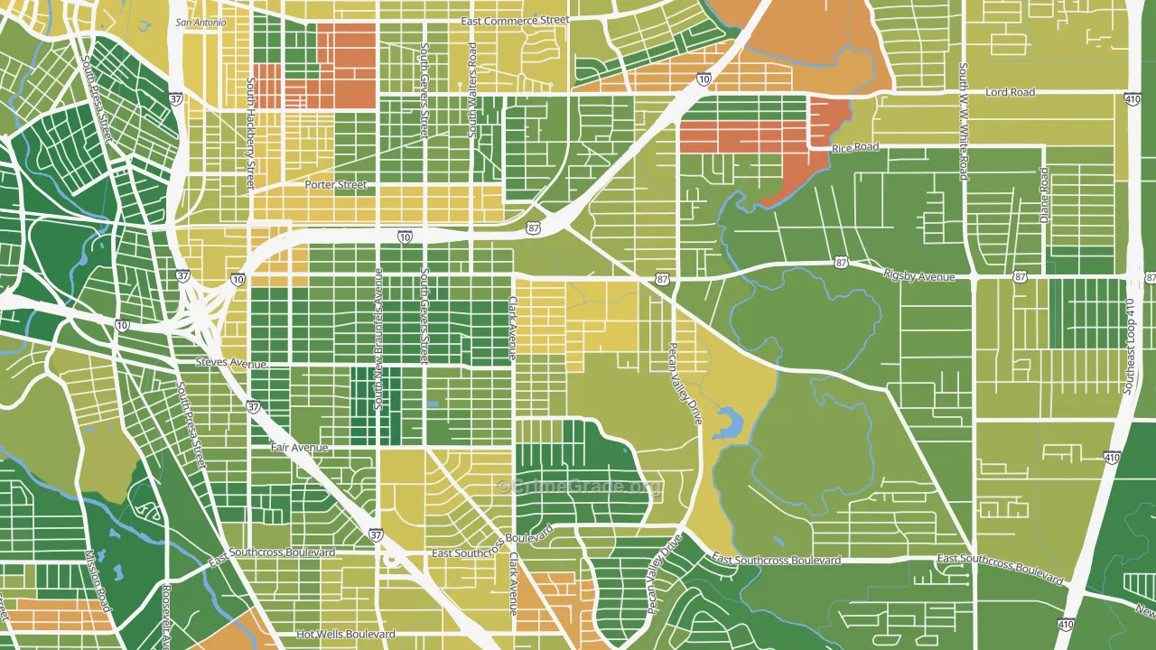 Sunny Slope, San Antonio, TX Map of Murder Rates