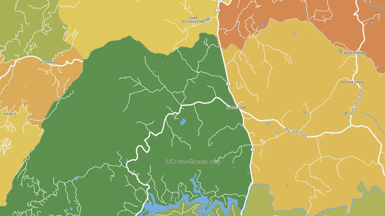 Sunny View, NC Map of Murder Rates