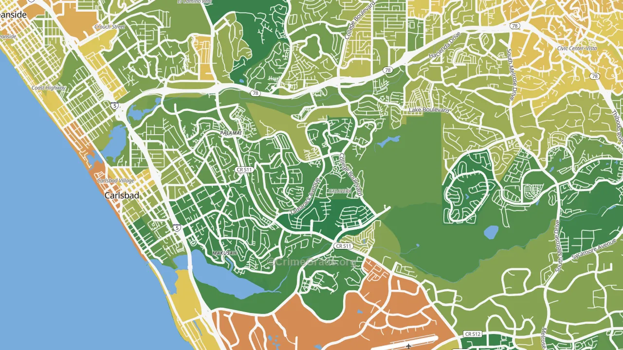 Sunny Vista, CA Map of Murder Rates