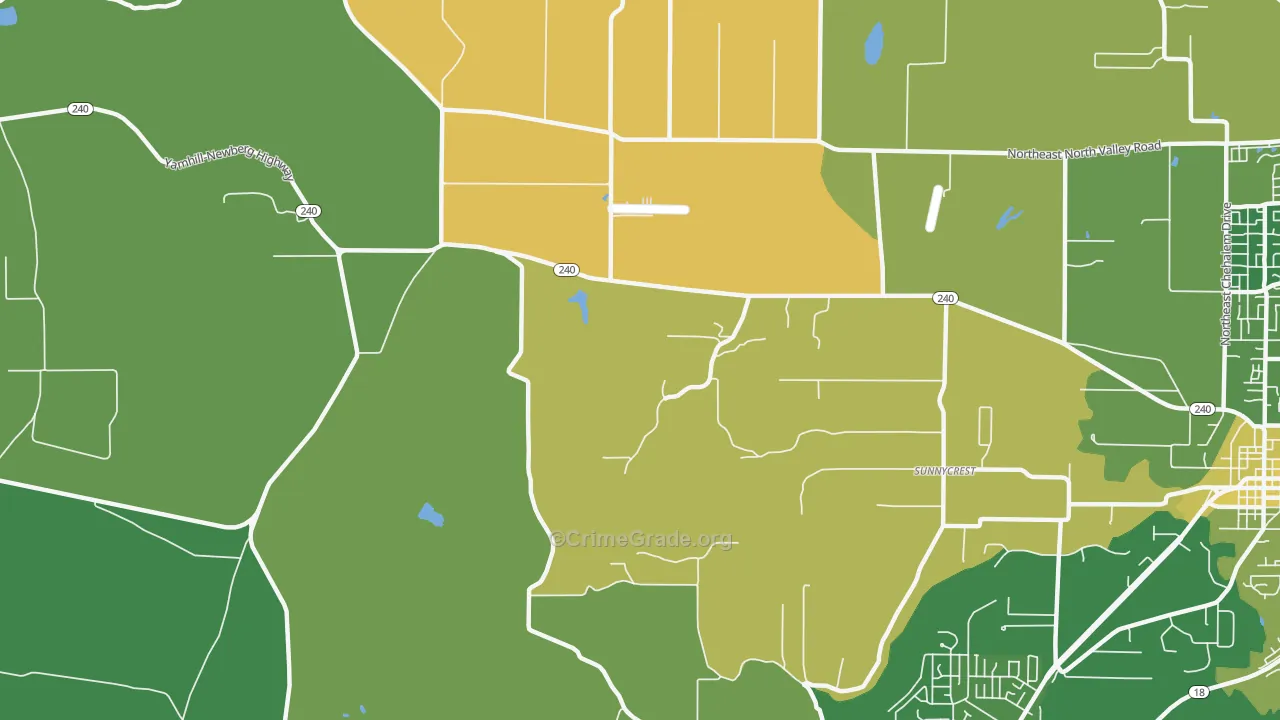 Sunnycrest, OR Map of Murder Rates