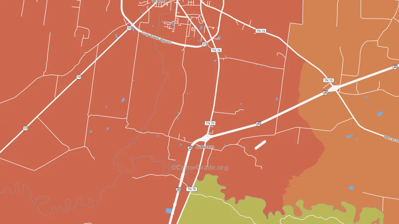 Sunnyhill, TN Map of Murder Rates