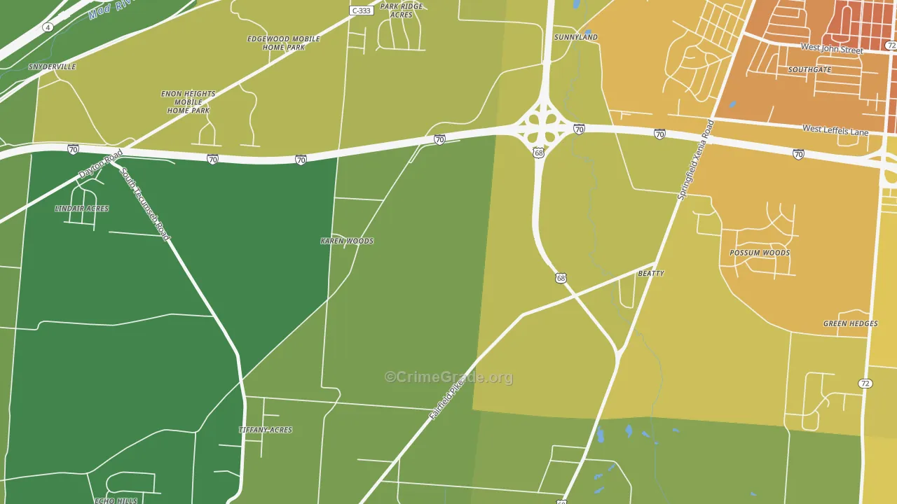 Sunnyland, OH Map of Murder Rates