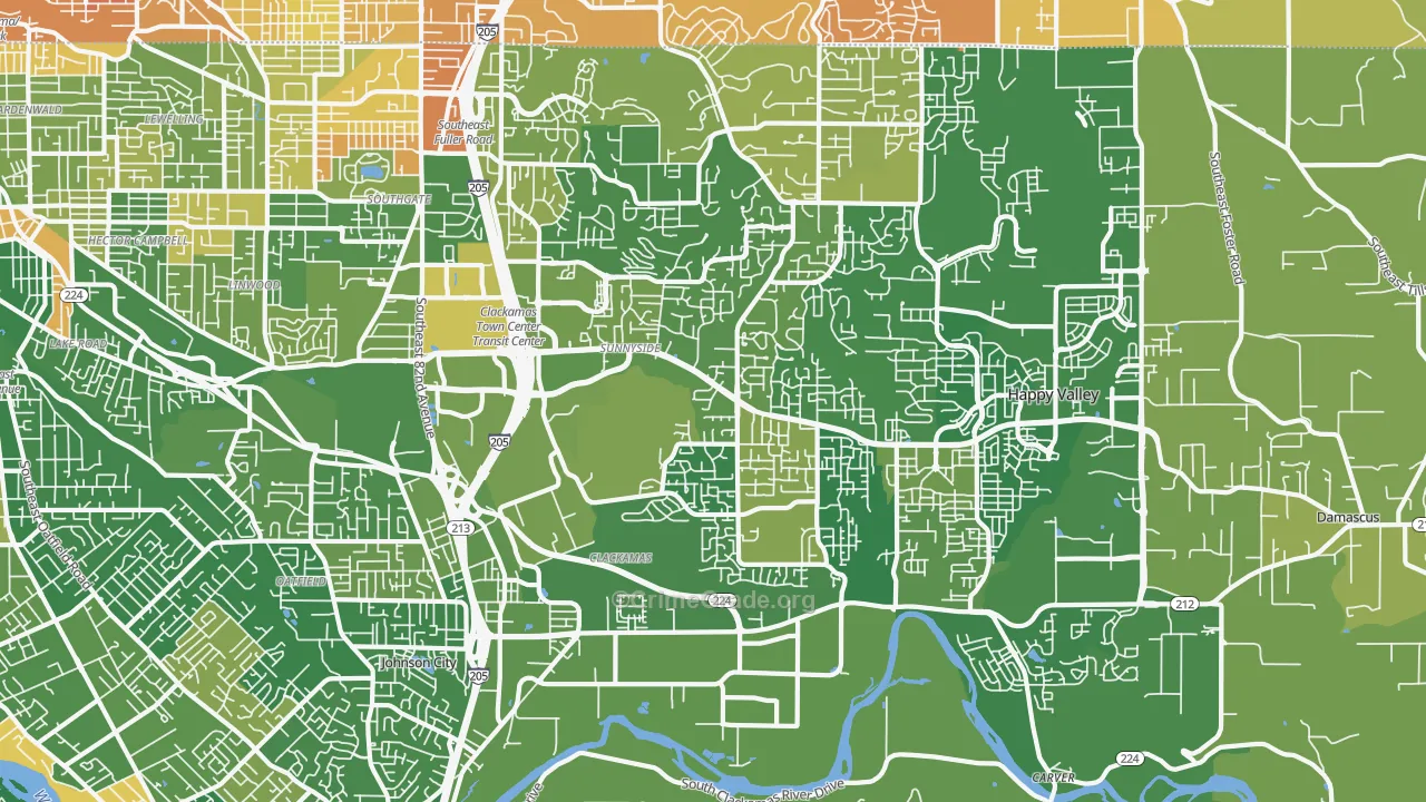 Sunnyside, Clackamas, OR Map of Murder Rates