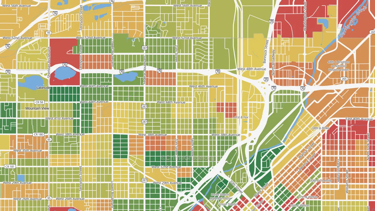Sunnyside, Denver, CO Map of Murder Rates