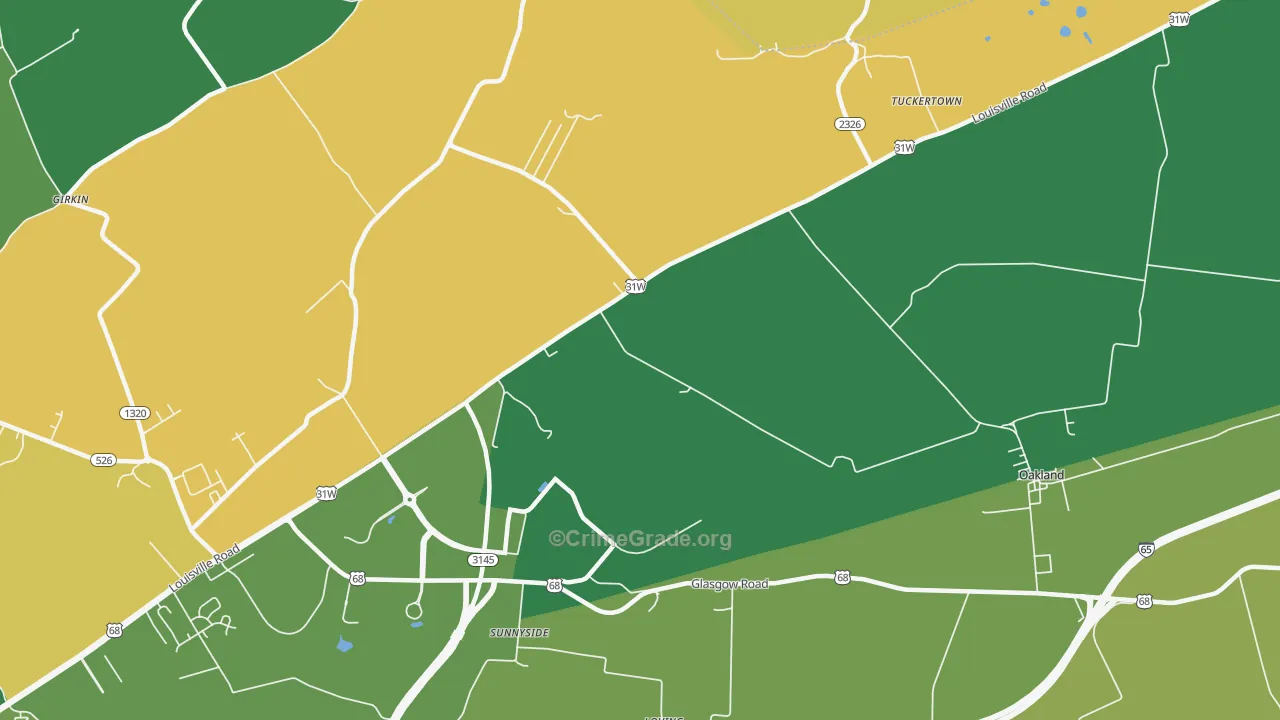 Sunnyside, KY Map of Murder Rates