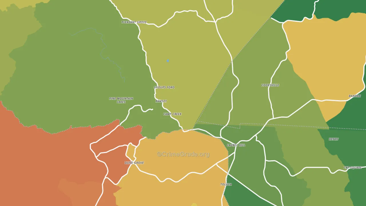Sunnyside, NC Map of Murder Rates