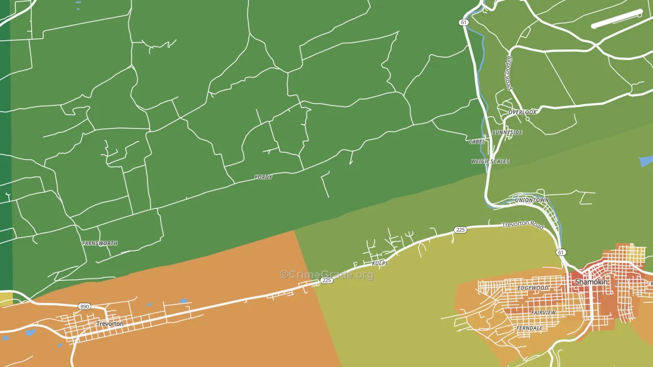 Sunnyside, PA Map of Murder Rates