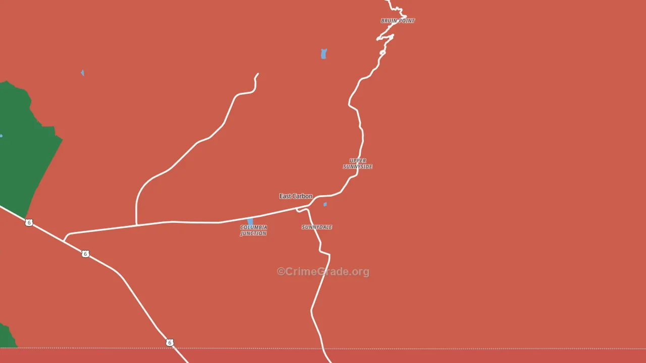 Sunnyside, UT Map of Murder Rates