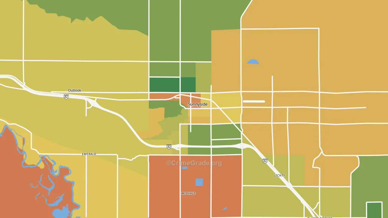 Sunnyside, WA Map of Murder Rates