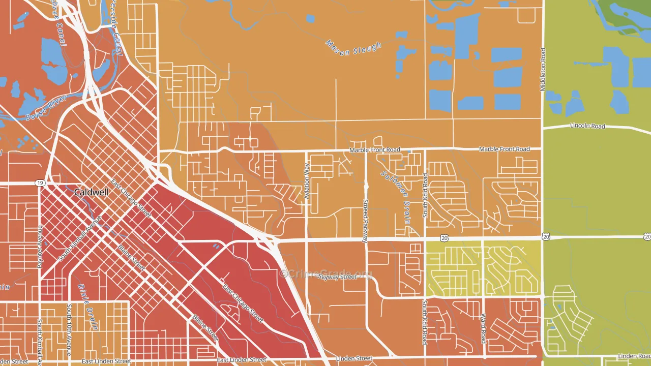Sunnyslope, ID Map of Murder Rates