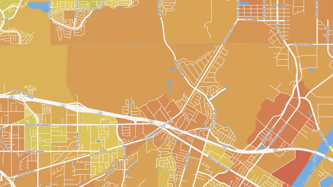 Sunnyslope, Riverside, CA Map of Murder Rates