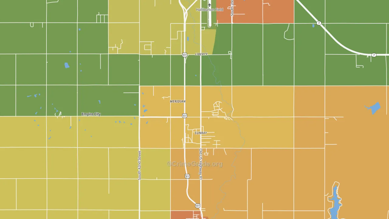 Sunray, OK Map of Murder Rates