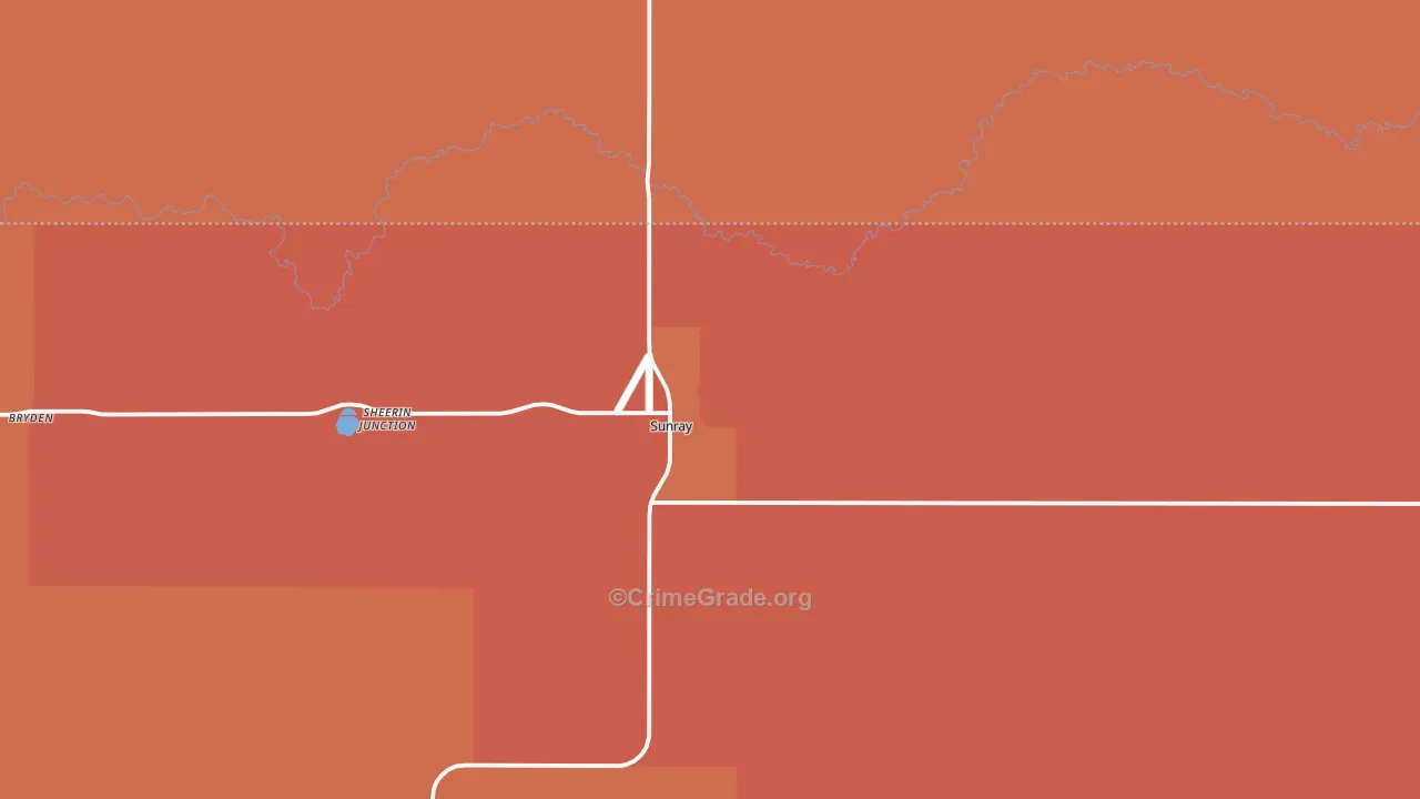 Sunray, TX Map of Murder Rates