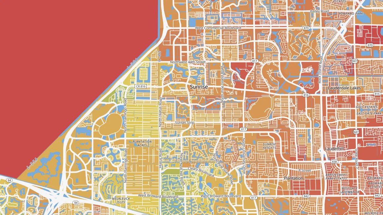 Sunrise, FL Map of Murder Rates