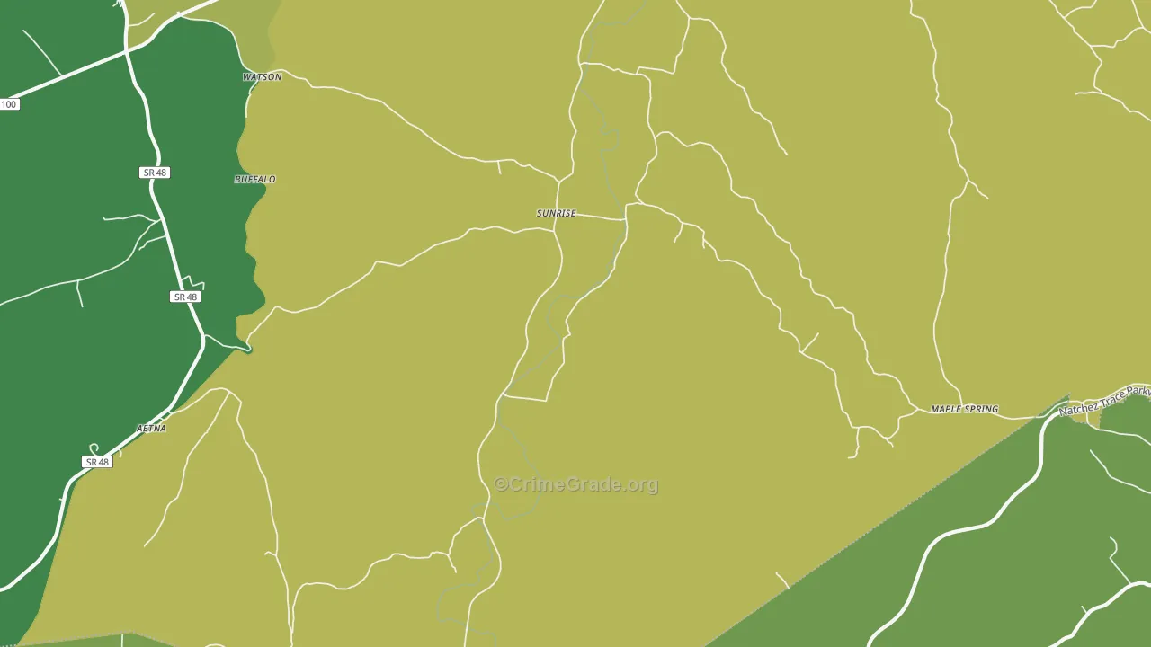 Sunrise, TN Map of Murder Rates