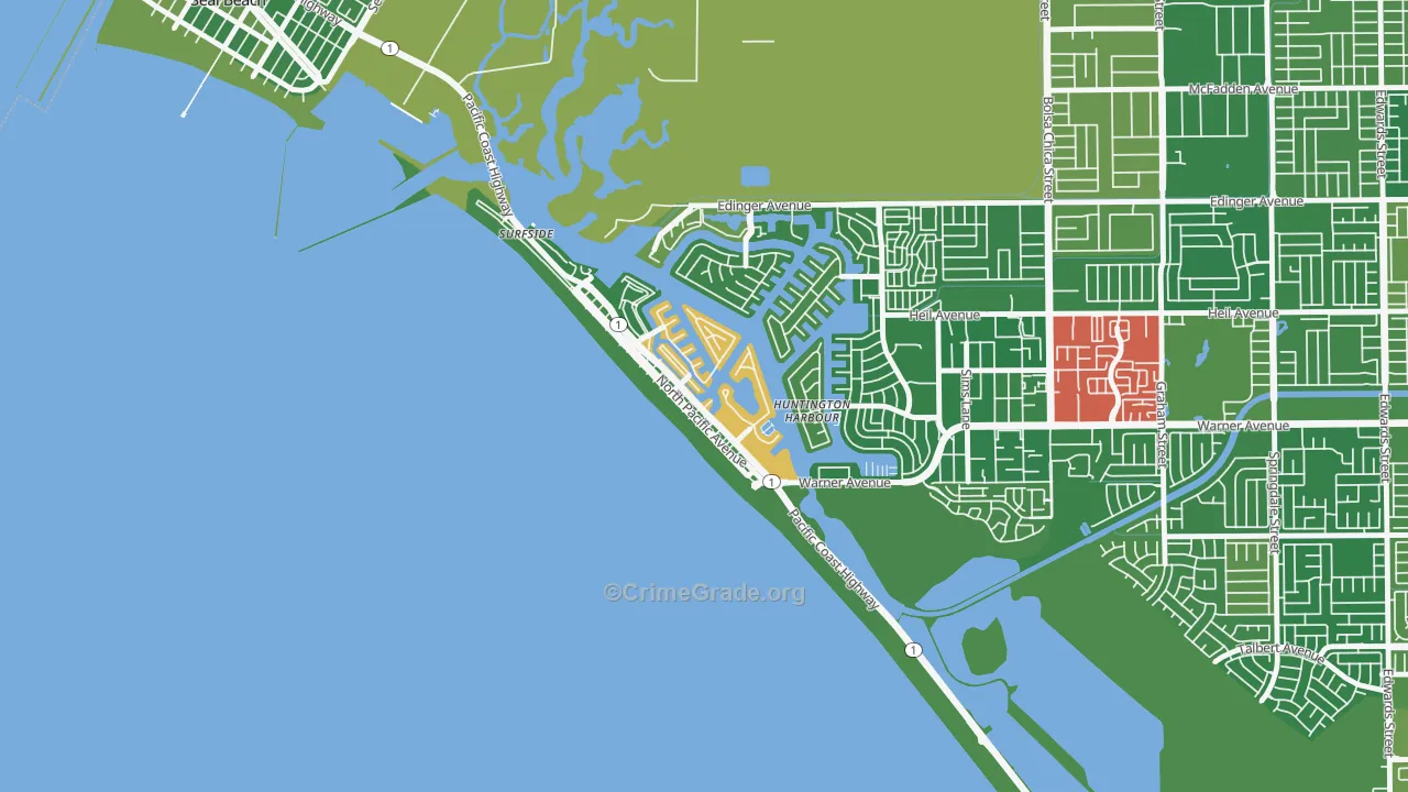 Sunset Beach, CA Map of Murder Rates