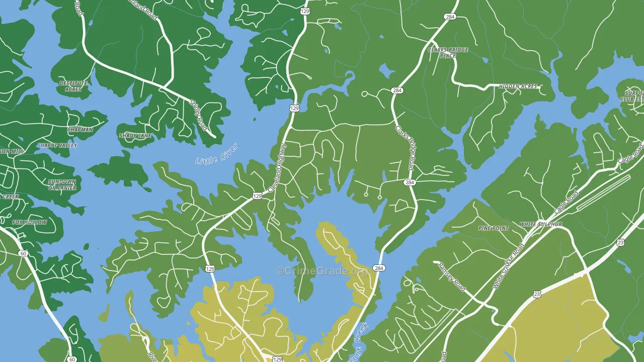 Sunset Heights, GA Map of Murder Rates