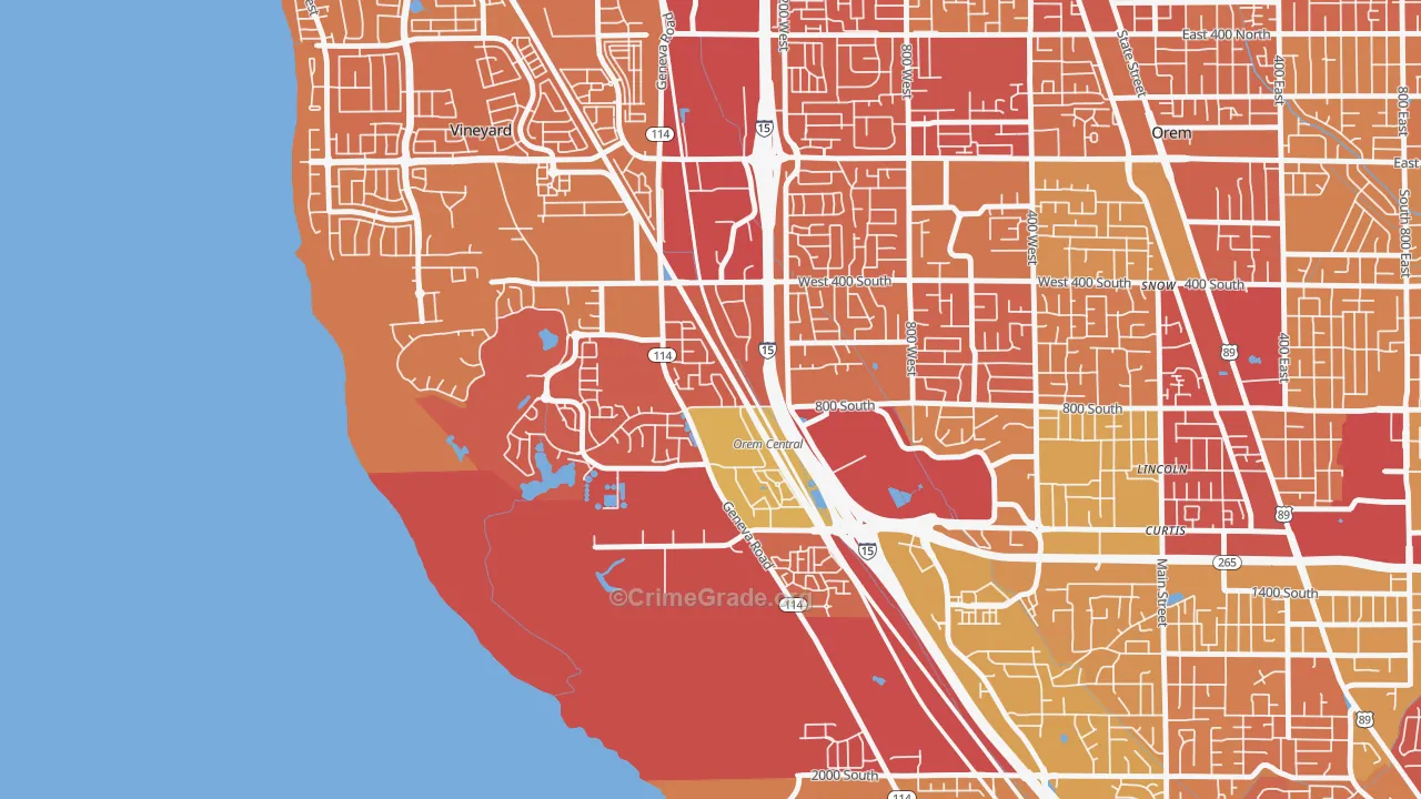 Sunset Heights, Orem, UT Map of Murder Rates