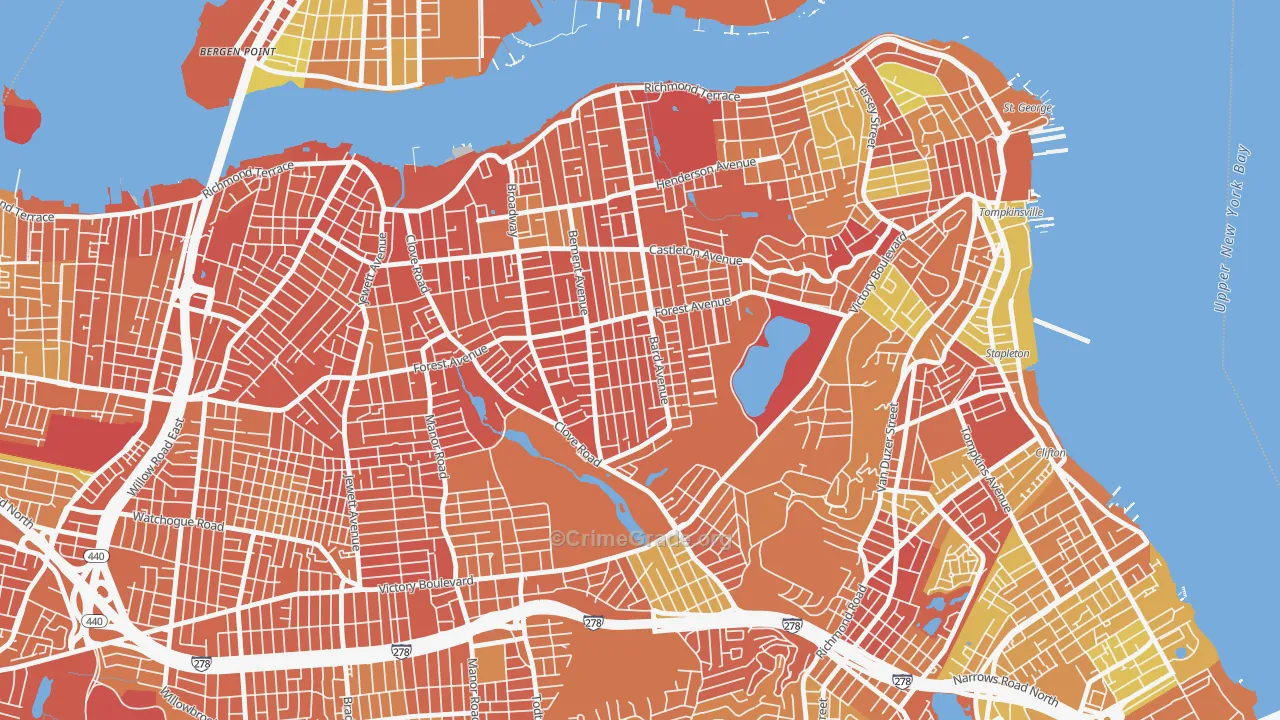 Sunset Hill, Staten Island, NY Map of Murder Rates