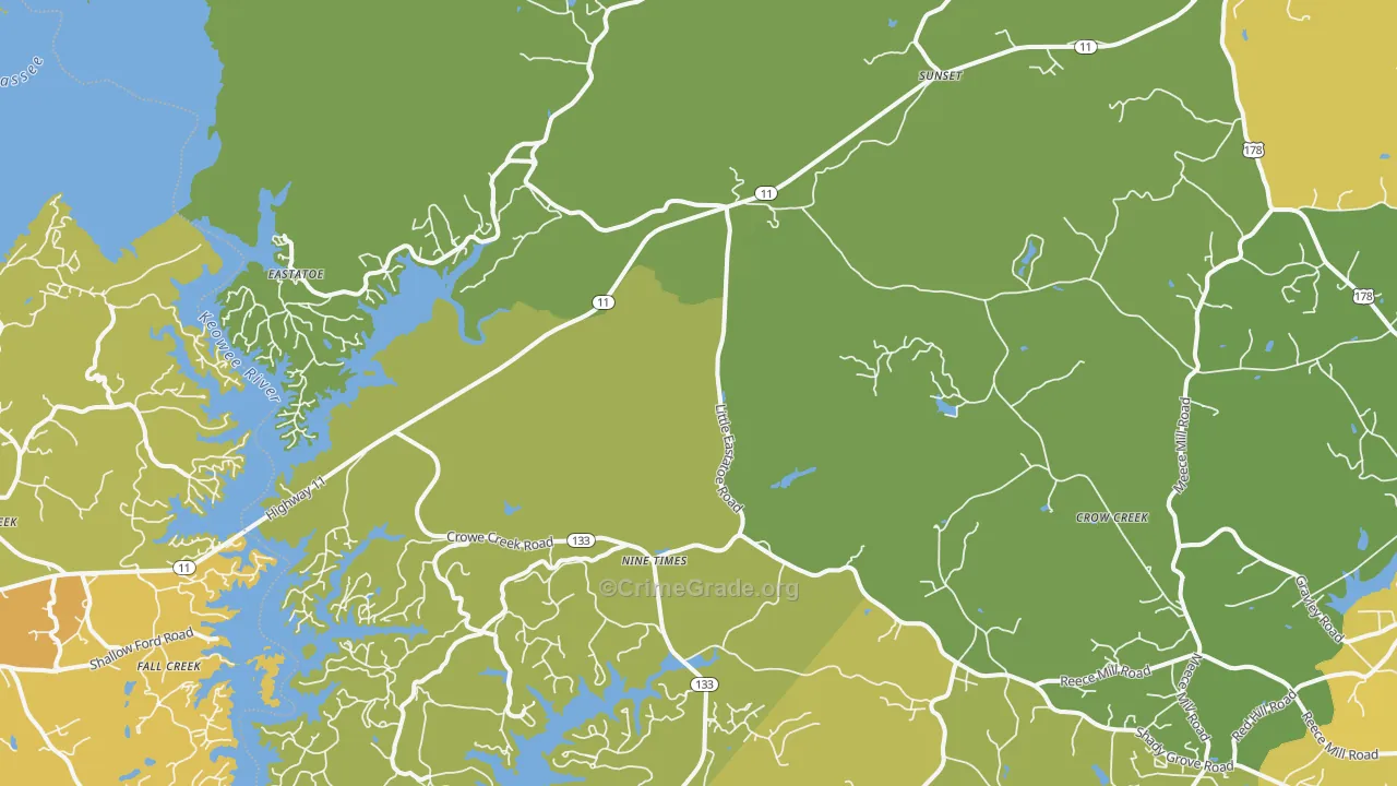 Sunset, SC Map of Murder Rates
