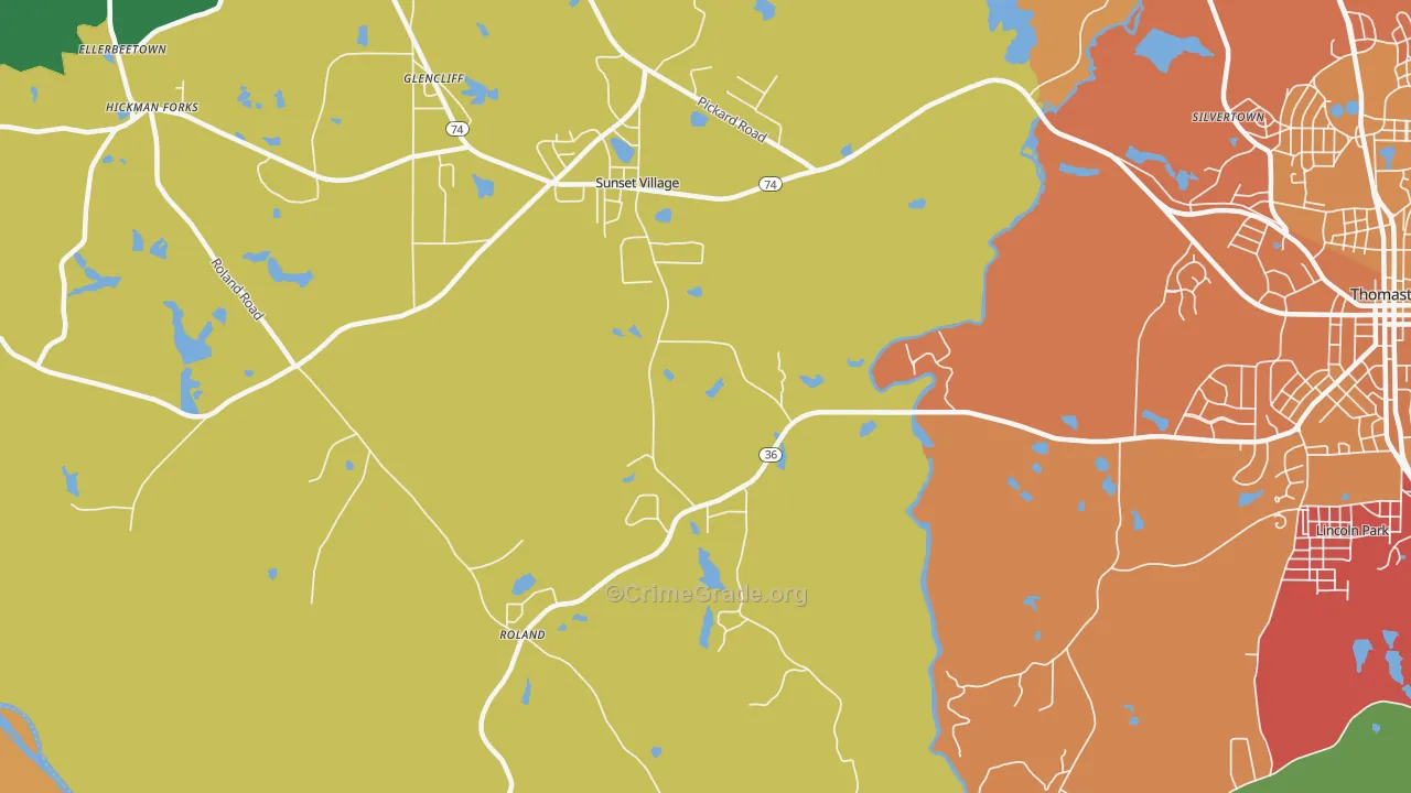 Sunset Village, GA Map of Murder Rates