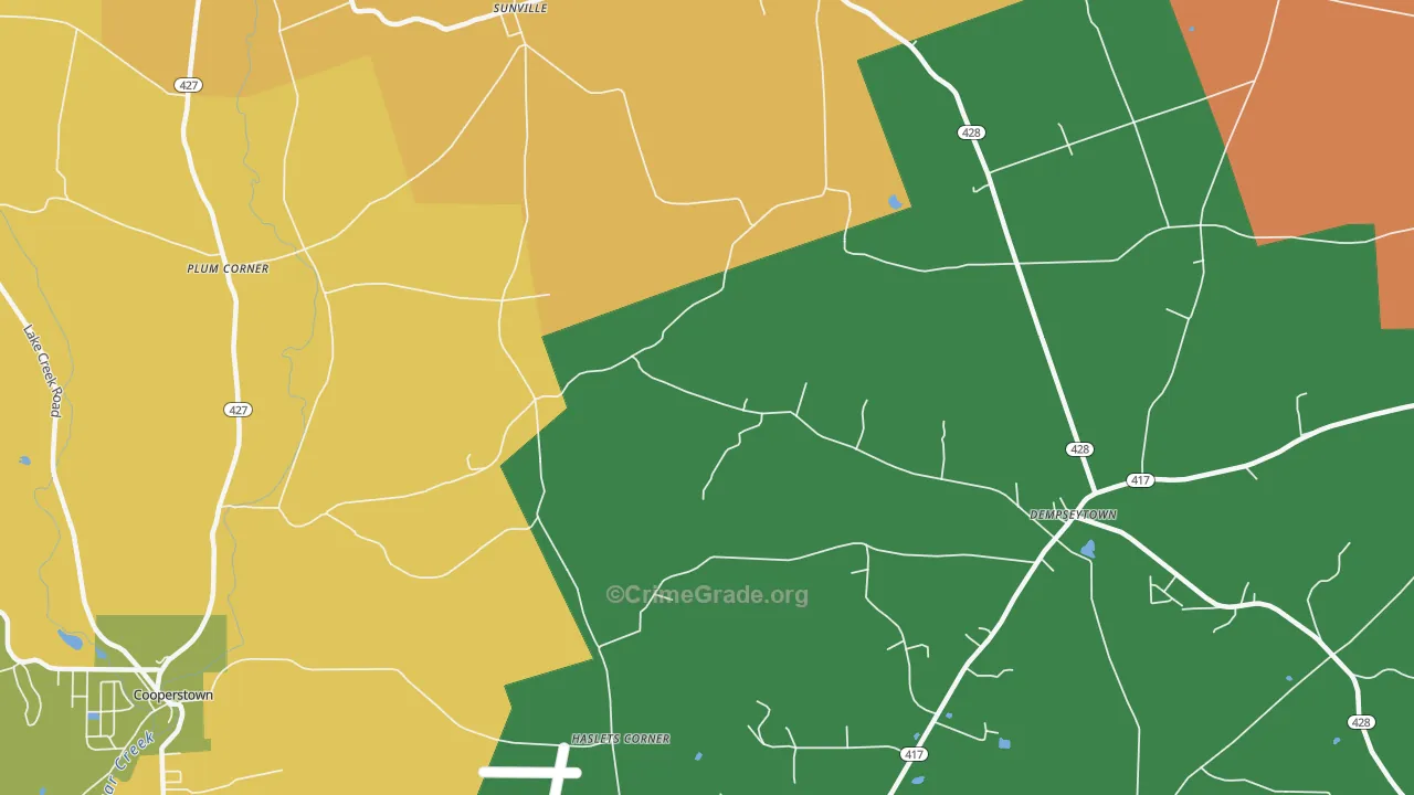 Sunville, PA Map of Murder Rates