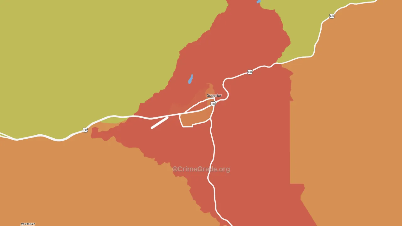 Superior, AZ Map of Murder Rates