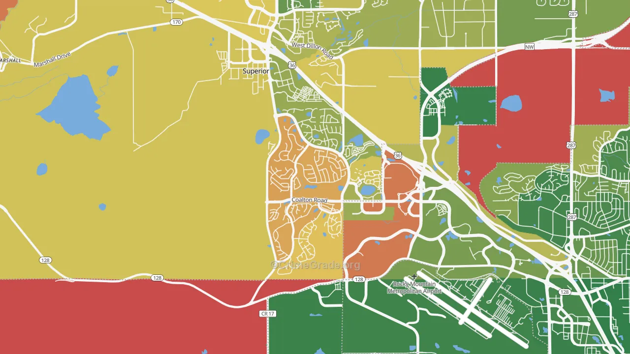 Superior, CO Map of Murder Rates