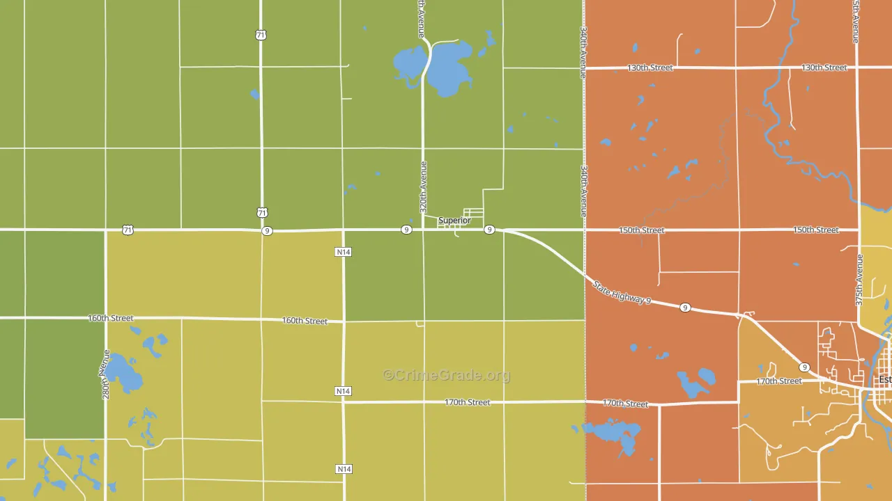 Superior, IA Map of Murder Rates