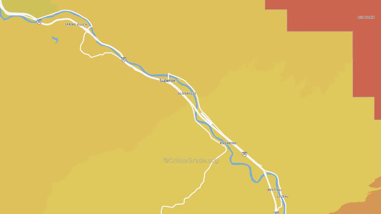 Superior, MT Map of Murder Rates