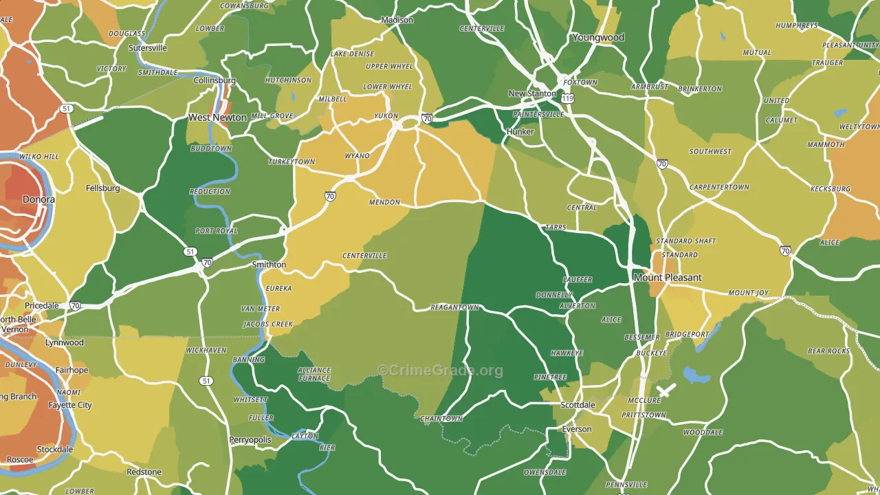 Superior, PA Map of Murder Rates