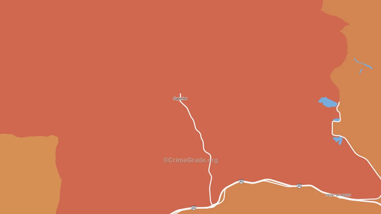 Superior, WY Map of Murder Rates