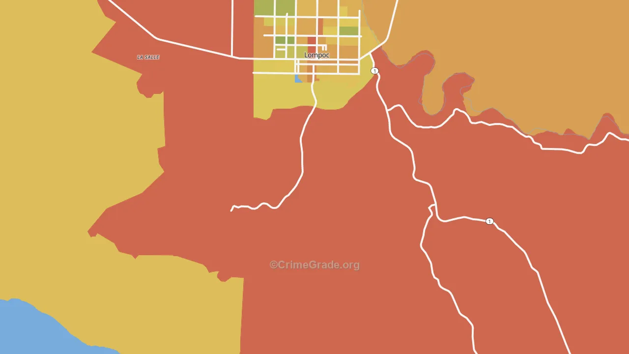 Surf, CA Map of Murder Rates