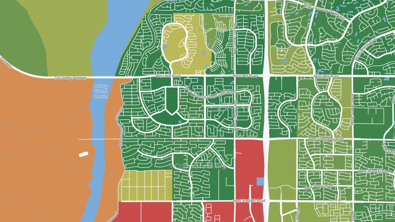 Surprise Farms, Surprise, AZ Map of Murder Rates