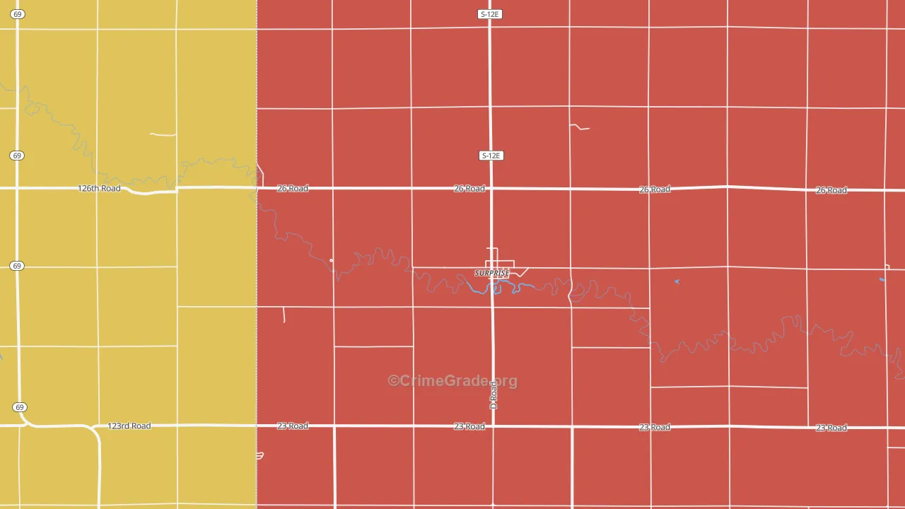 Surprise, NE Map of Murder Rates