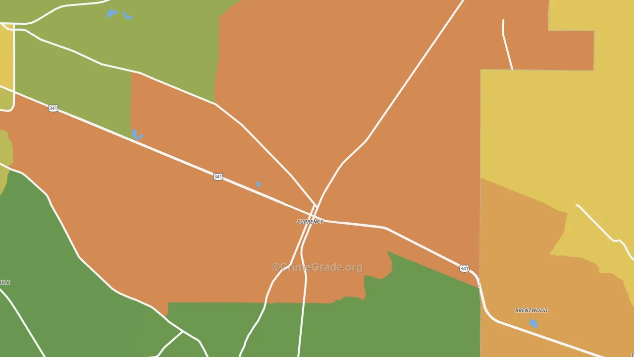 Surrency, GA Map of Murder Rates
