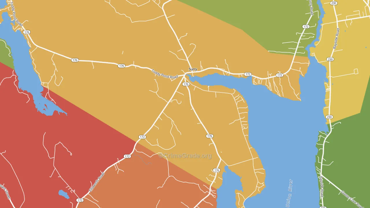 Surry, ME Map of Murder Rates