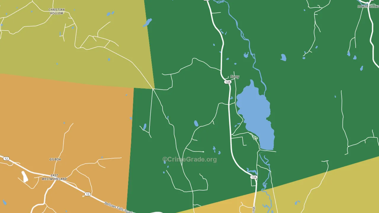 Surry, NH Map of Murder Rates
