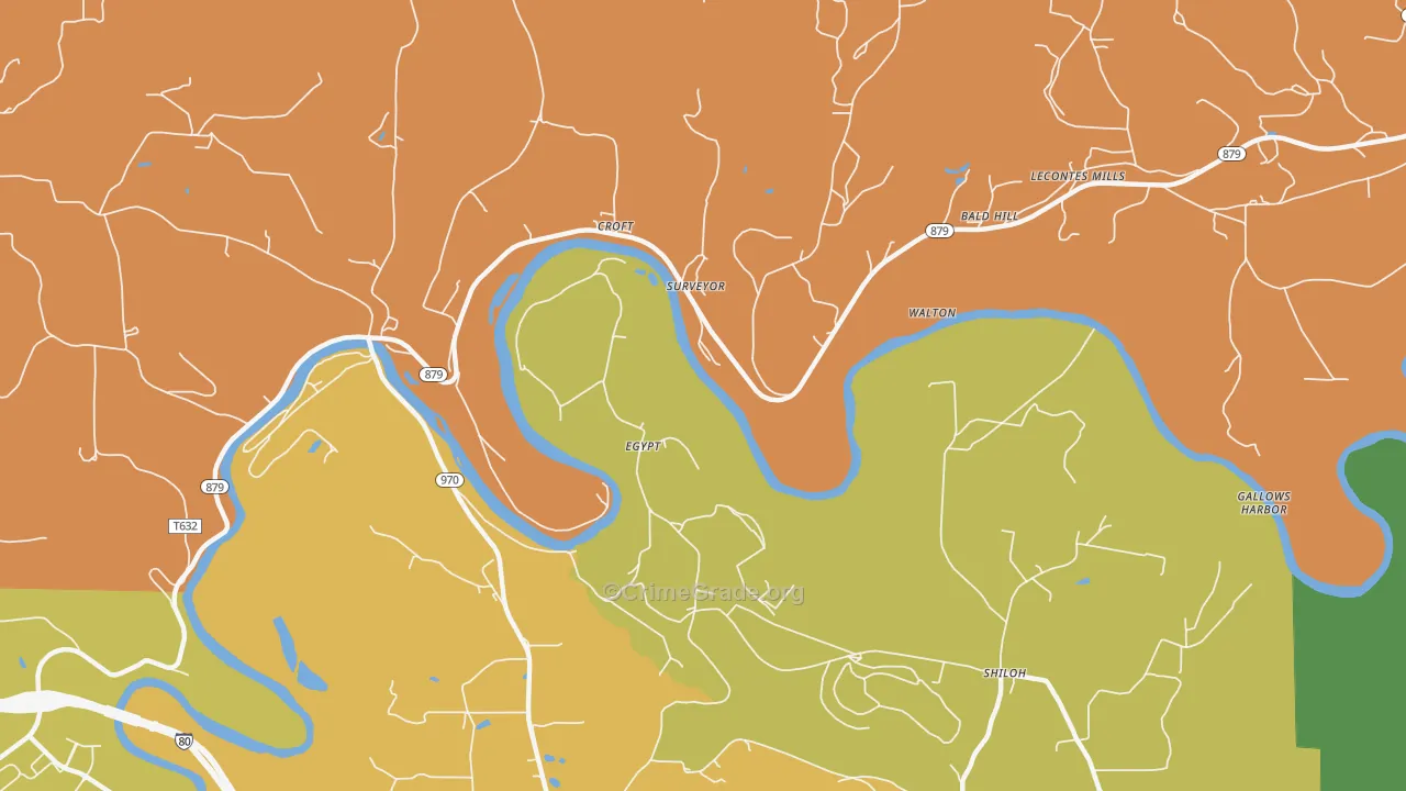 Surveyor, PA Map of Murder Rates