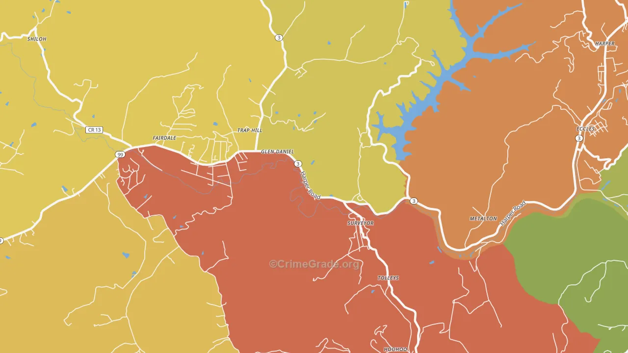 Surveyor, WV Map of Murder Rates
