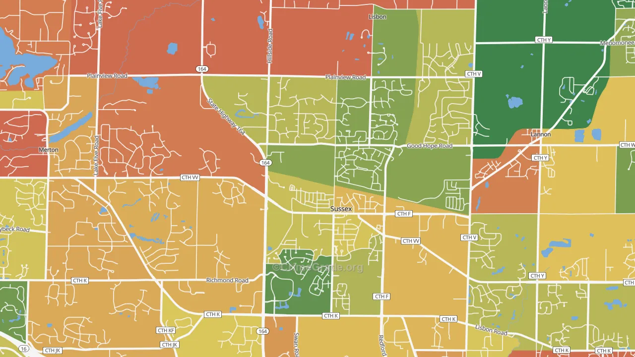 Sussex, WI Map of Murder Rates