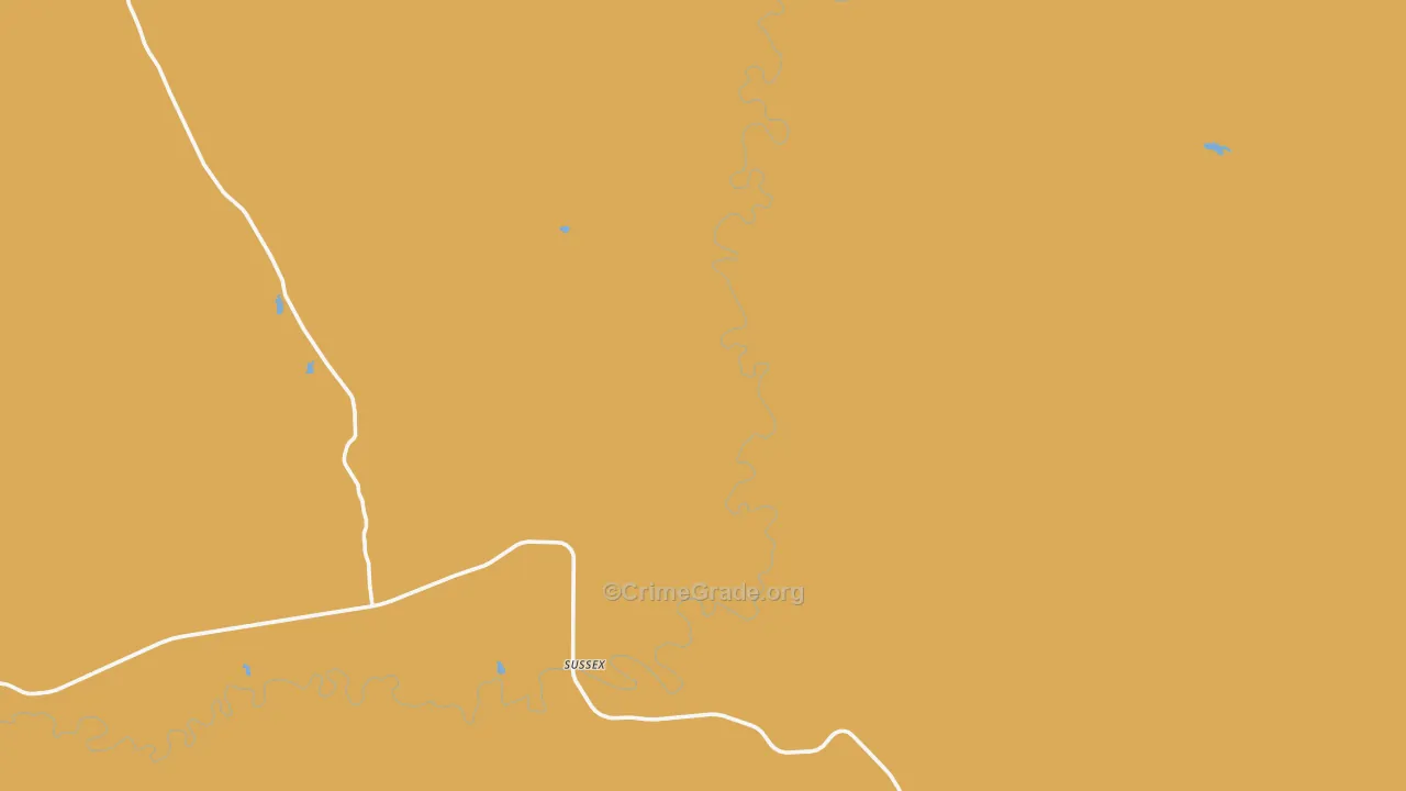 Sussex, WY Map of Murder Rates