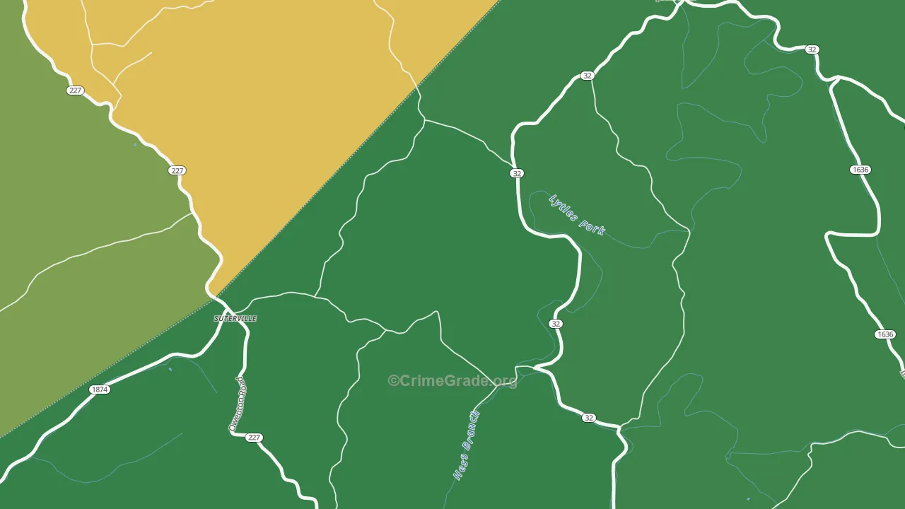 Suterville, KY Map of Murder Rates