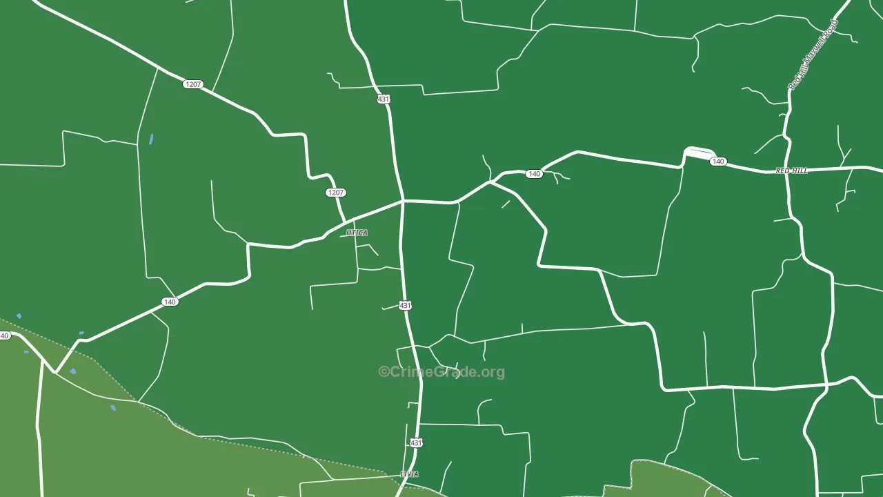 Sutherland, KY Map of Murder Rates