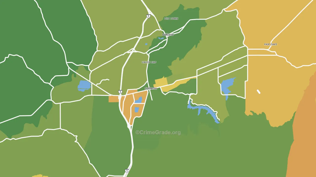 Sutherlin, OR Map of Murder Rates