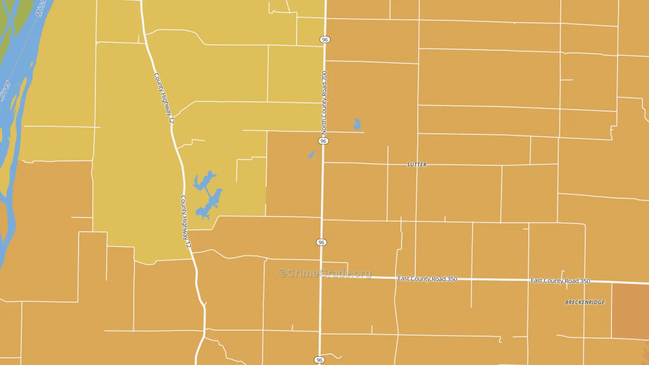 Sutter, IL Map of Murder Rates